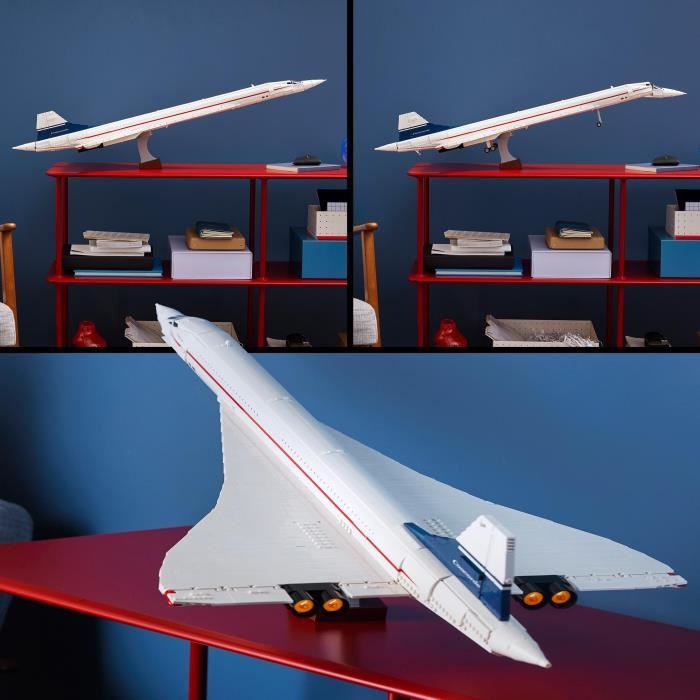 LEGO Icons Concorde, Airplane Model Building Kit for Adults, Aircraft Vehicle Set with Authentic Details and 3 Modes