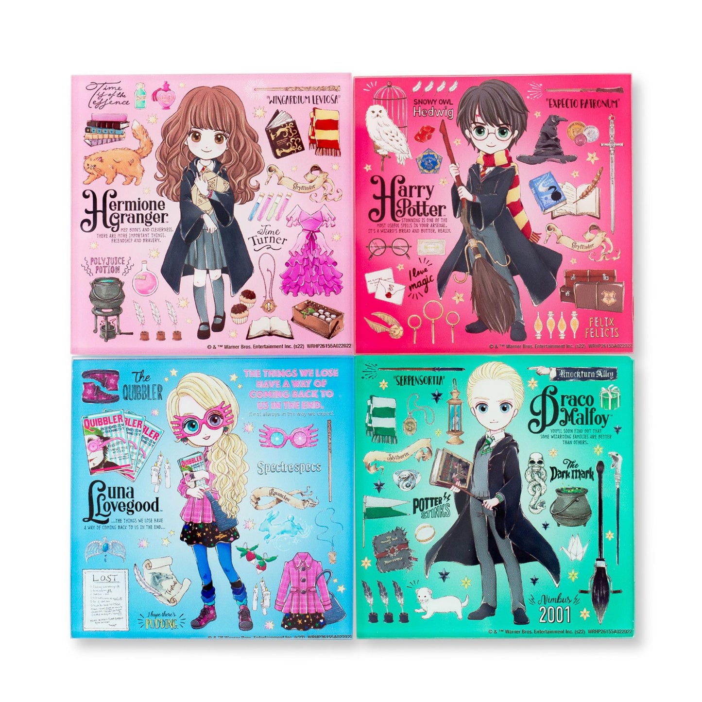 Harry Potter Magical Characters Glass Coasters | Set of 4