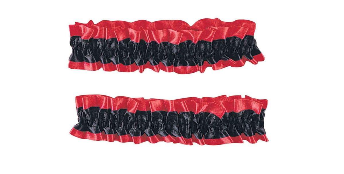 Red And Black Silken Garter Or Armband Adult Costume Set One Size