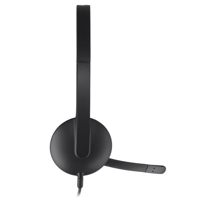LOGITECH - H340 Wired USB Stereo Headphones - Black