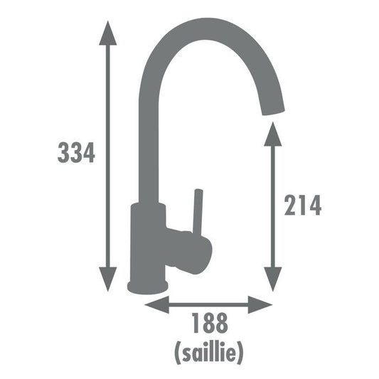 Rousseau Kitchen mixer Køben - Without shower - stainless steel gray