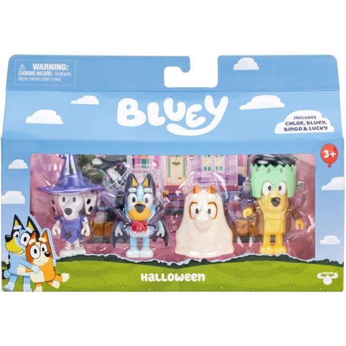 Figurine box set - BLUEY - Costumes - 4 articulated figurines - Accessories included
