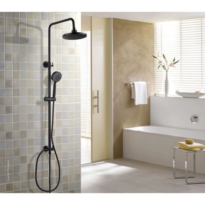 Shower column without taps - EDOUARD ROUSSEAU - HERA - Black