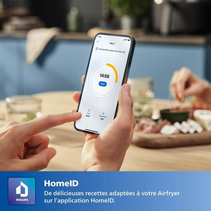 PHILIPS - Deep Fryer 1.2 kg - 2000W - Essential Connected Airfryer XL - dark slate - HD9280.60