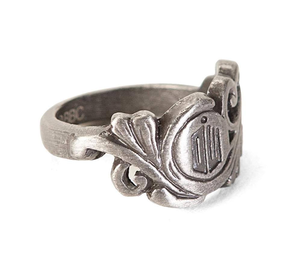 Doctor Who Small Scroll Deco Logo Ring: Size 6
