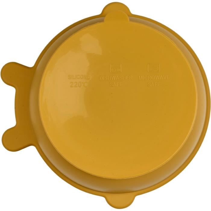 Suction Cup Bowl - THERMOBABY - Silicone - Honey Yellow, non-slip and unbreakable