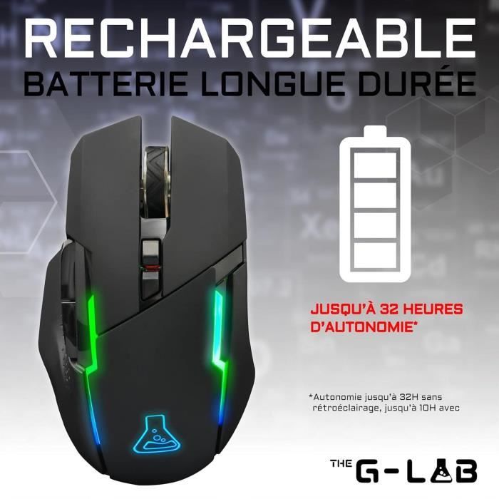 Wireless RGB gaming mouse The G -LAB 7200 DPI - Black