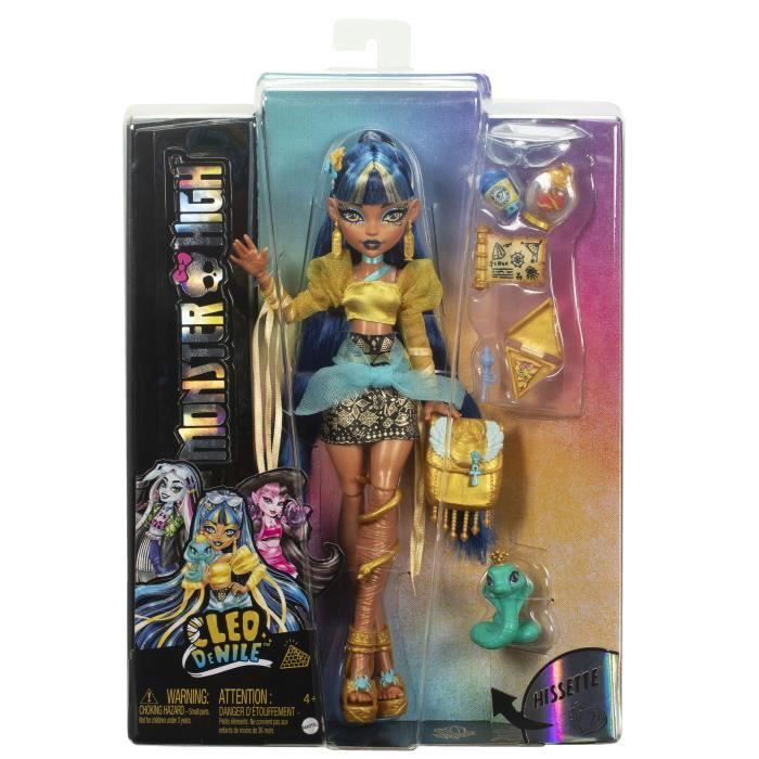 Monster High-Cleo de Nile-Doll with Animal and Accessories HXH74