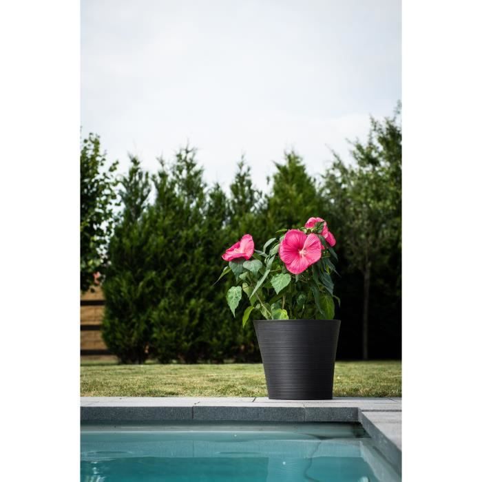 Flowerpot - GARDEN ID - Green Care Sense Black-Anthracite - 40 x 34 cm - 10 year warranty - 100% recycled - UV and frost resistant