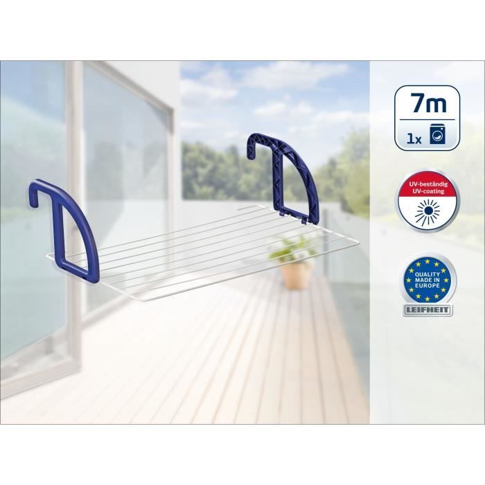 LEIFHEIT 83056 Hanging dryer balcony 7 meters CLASSIC 70 white & blue