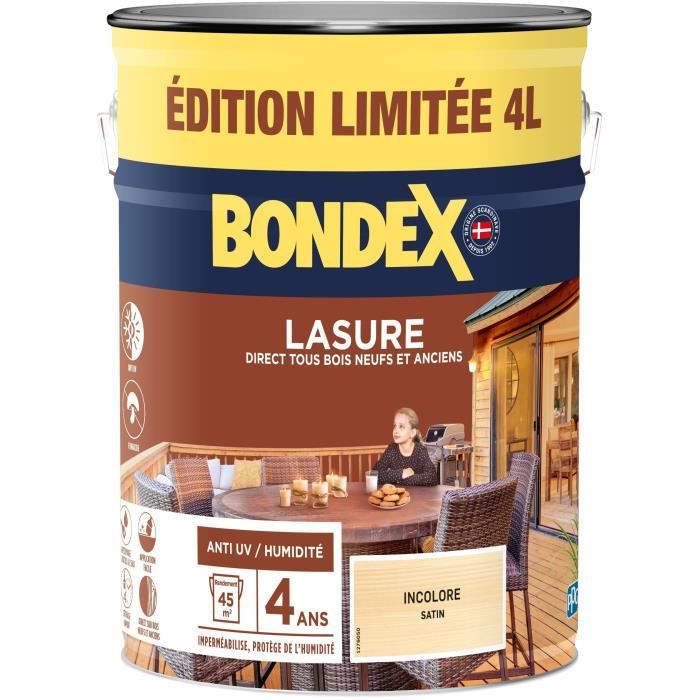 Wood protection stain - Colorless - Matt - BONDEX - 4 L