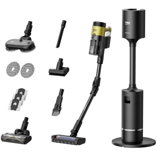 BEKO VRT97325VY - Cordless Stick Vacuum Cleaner with Emptying Station - 150 AW - Self-Detangling Adaptedge Brush