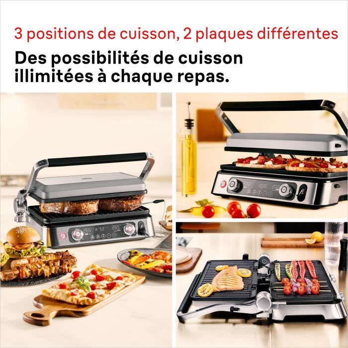 Multifunction grill - BRAUN - Multi Grill 9 Pro - 2200 W - 3 heating positions - Black / Steel