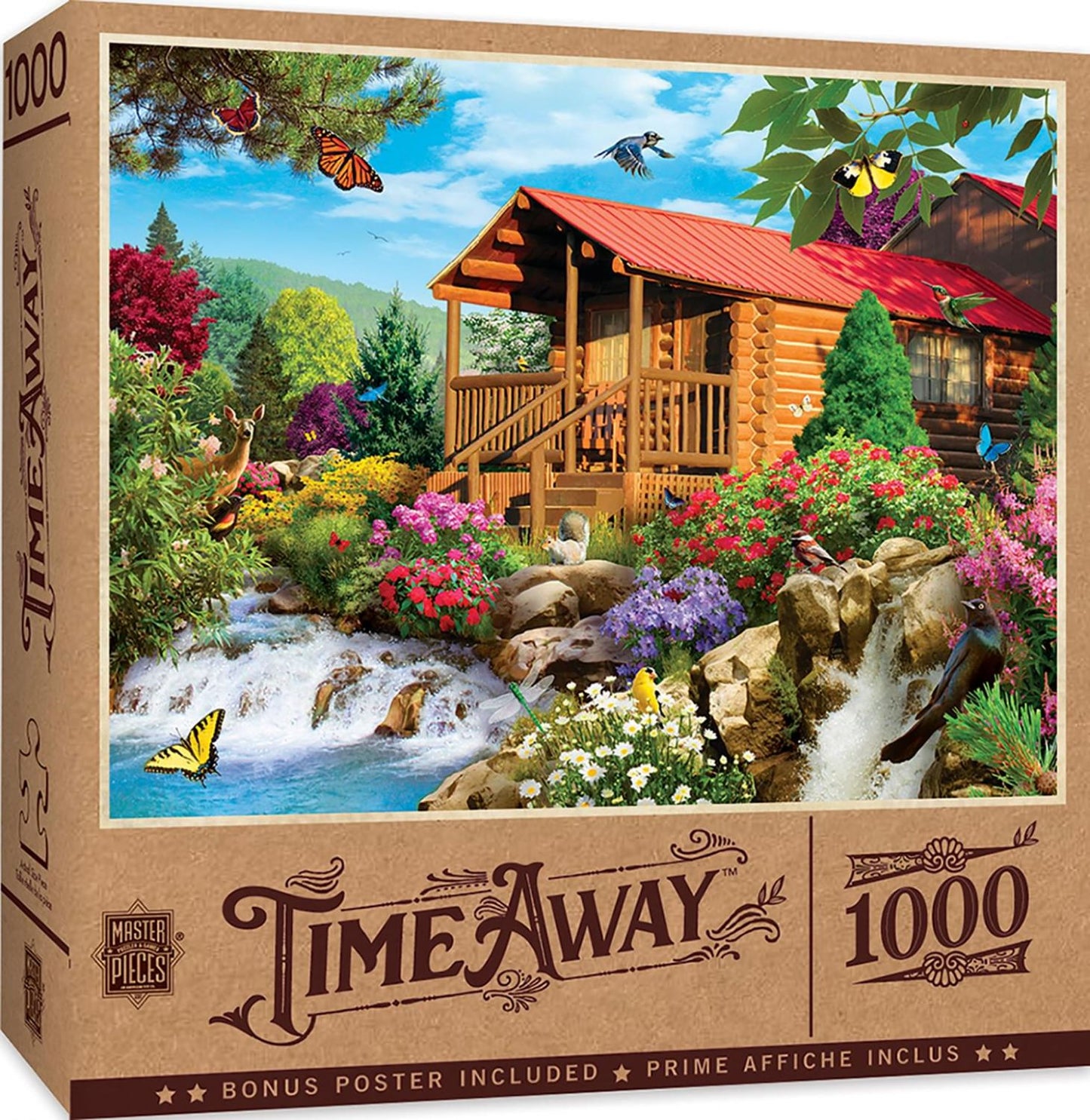 Cascading Cabin 1000 Piece Jigsaw Puzzle