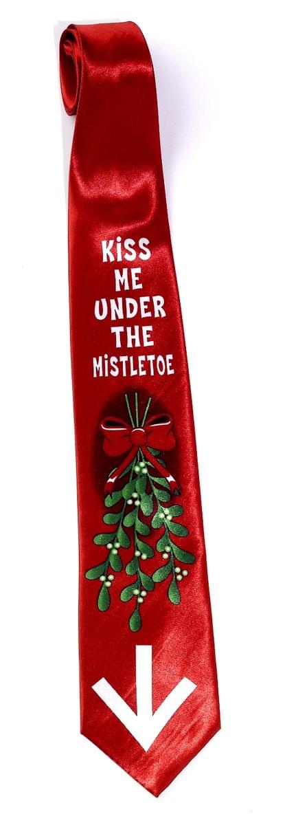 Kiss Me Under The Mistletoe Christmas Tie One Size Fits Most