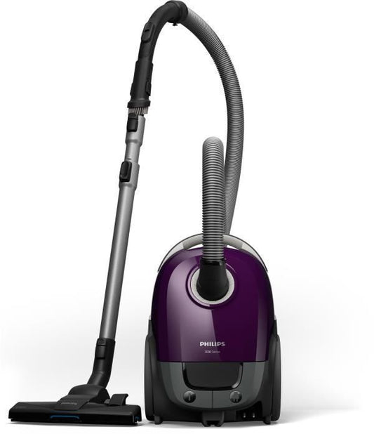 Bagged vacuum cleaner - PHILIPS - XD3100/06 - 900 W - 79 dB - Purple