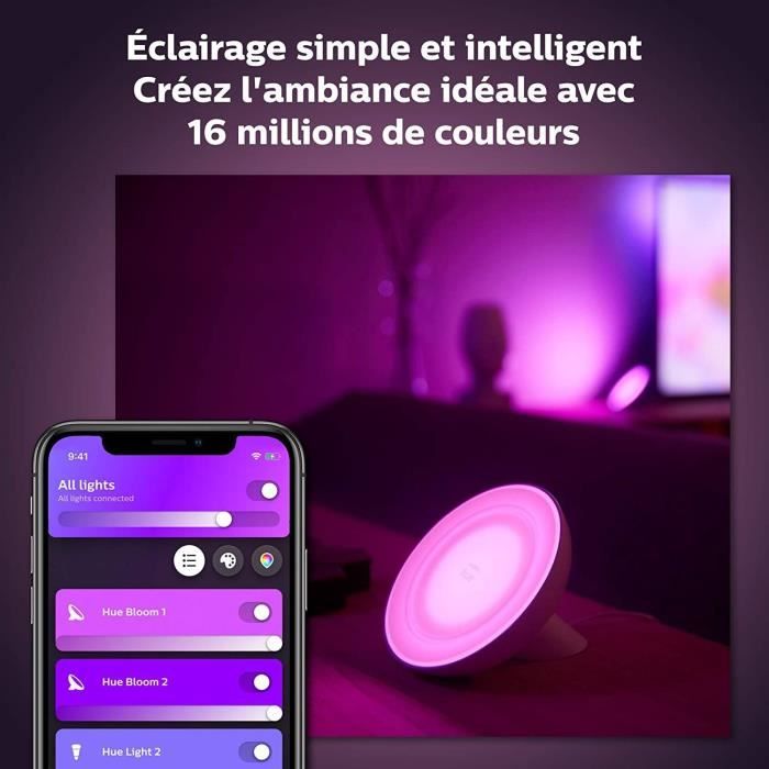 Philips Hue White & Color Ambiance, Bloom, Black, Bluetooth compatible, works with Alexa, Google and Homekit