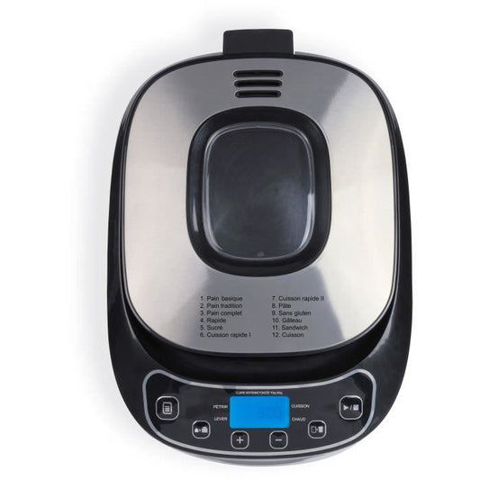 Bread machine - LIVOO - DOP218 - 550W - 12 programs - Removable aluminum bowl - LCD screen - 3 accessories included
