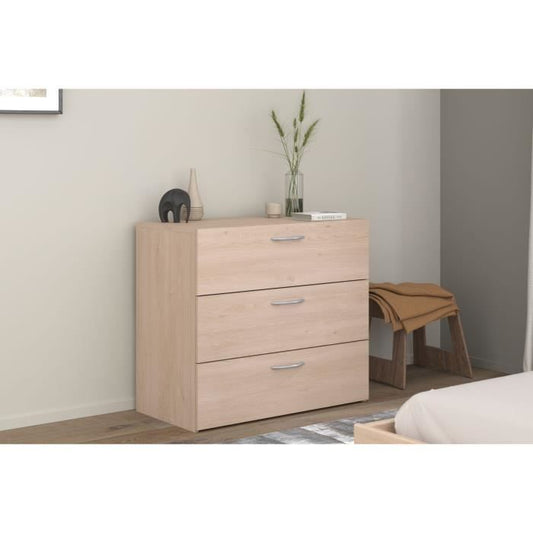 Chest of drawers - EASY LIFE - 3 drawers - Oak - 78.2 x 69.3 x 40.8 - PARISOT