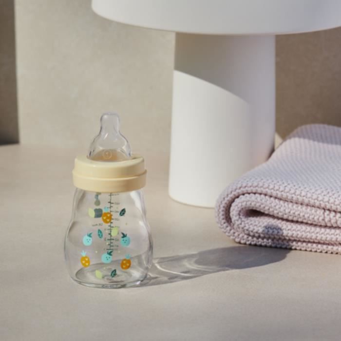 MAM Glass Bottle - 170ml - 0 to 6 months - Teat Flow 1 - White