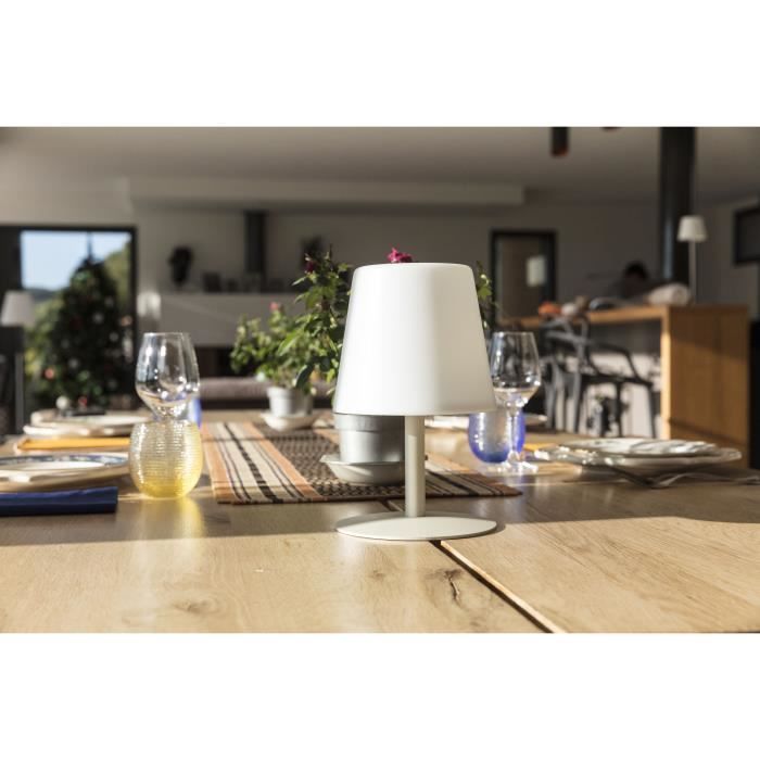 STANDY MINI CREAM Cordless table lamp with cream steel base - warm white / cold white LED base