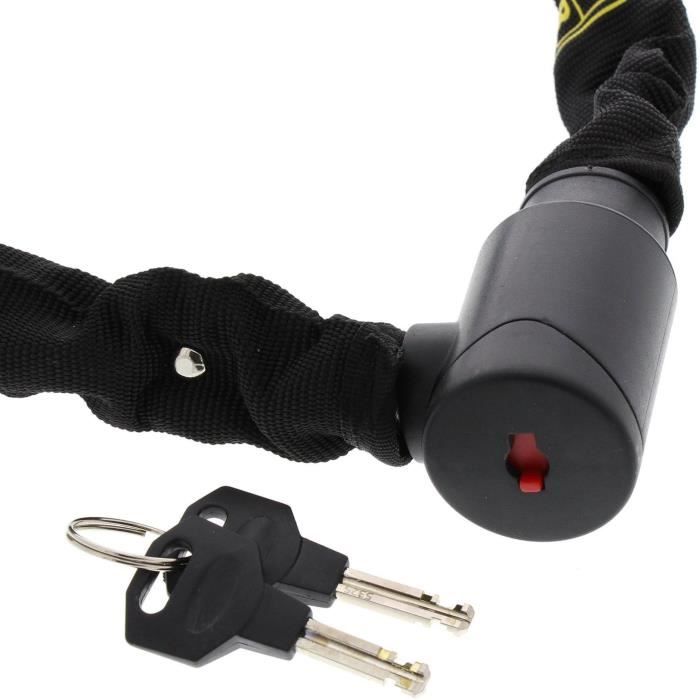 Bike chain lock - BURG WACHTER - 580 90 BLACK - 6 mm steel - High resistance textile - 2 keys