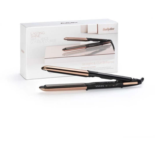 BaByliss ST482E - BaByliss straight & curl shine straightener - 5 temperatures up to 235 ° C - 28 mm plates in real titanium