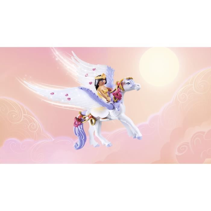 PLAYMOBIL 71361 Winged horse to decorate - Princess Magic - With a princess, a knight and a rainbow to decorate - Ages 4 and up