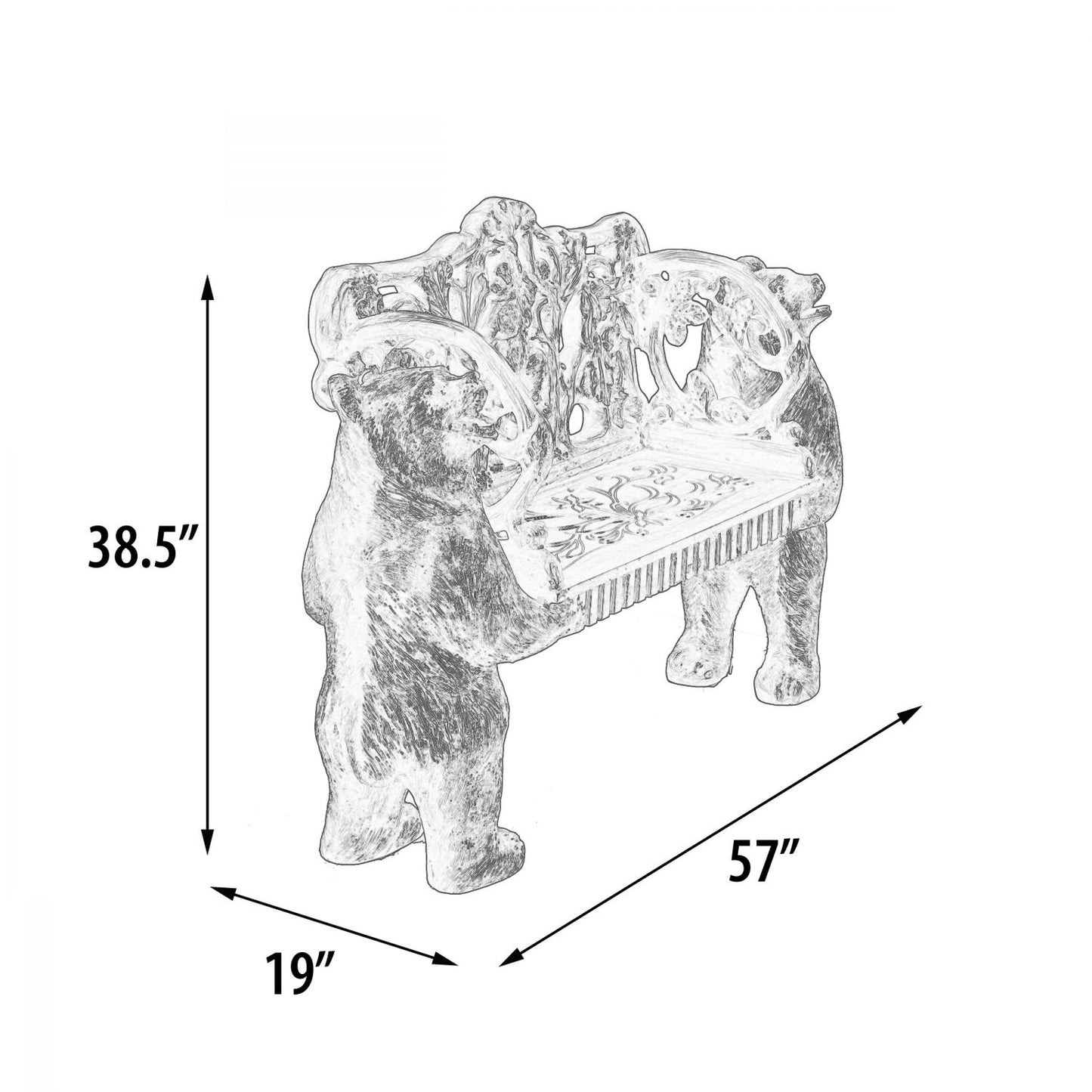 Two Bears Holding Bench
