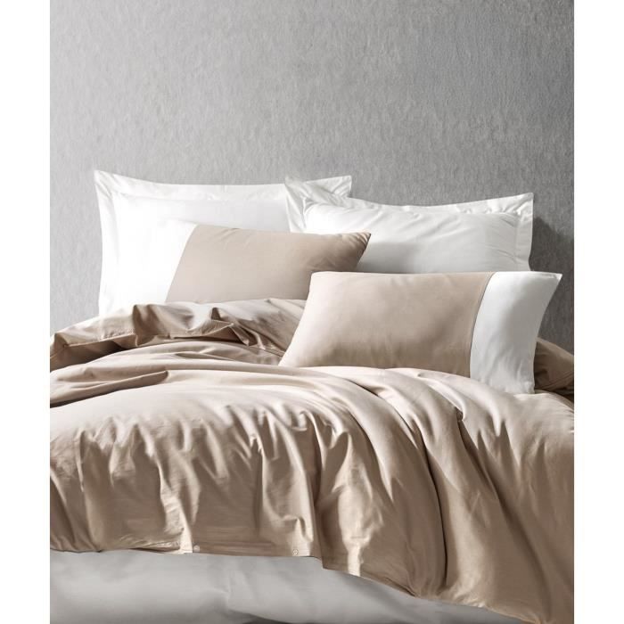 Bedding set - 1 duvet cover 220 x 240 cm + 2 pillowcases 60 x 60 cm - 100% cotton - Mink