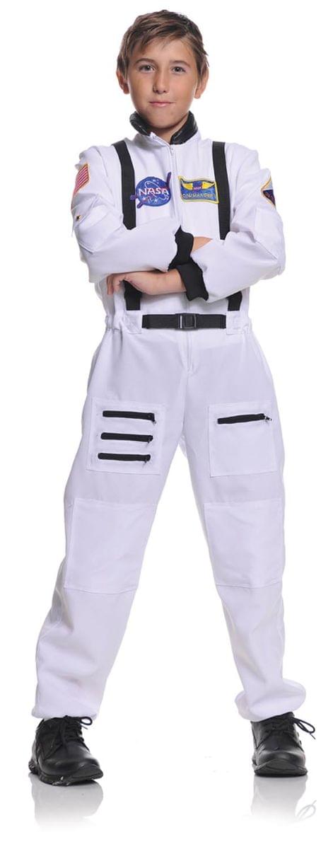 White Astronaut Jumpsuit Uniform Costume Child Small 4-6