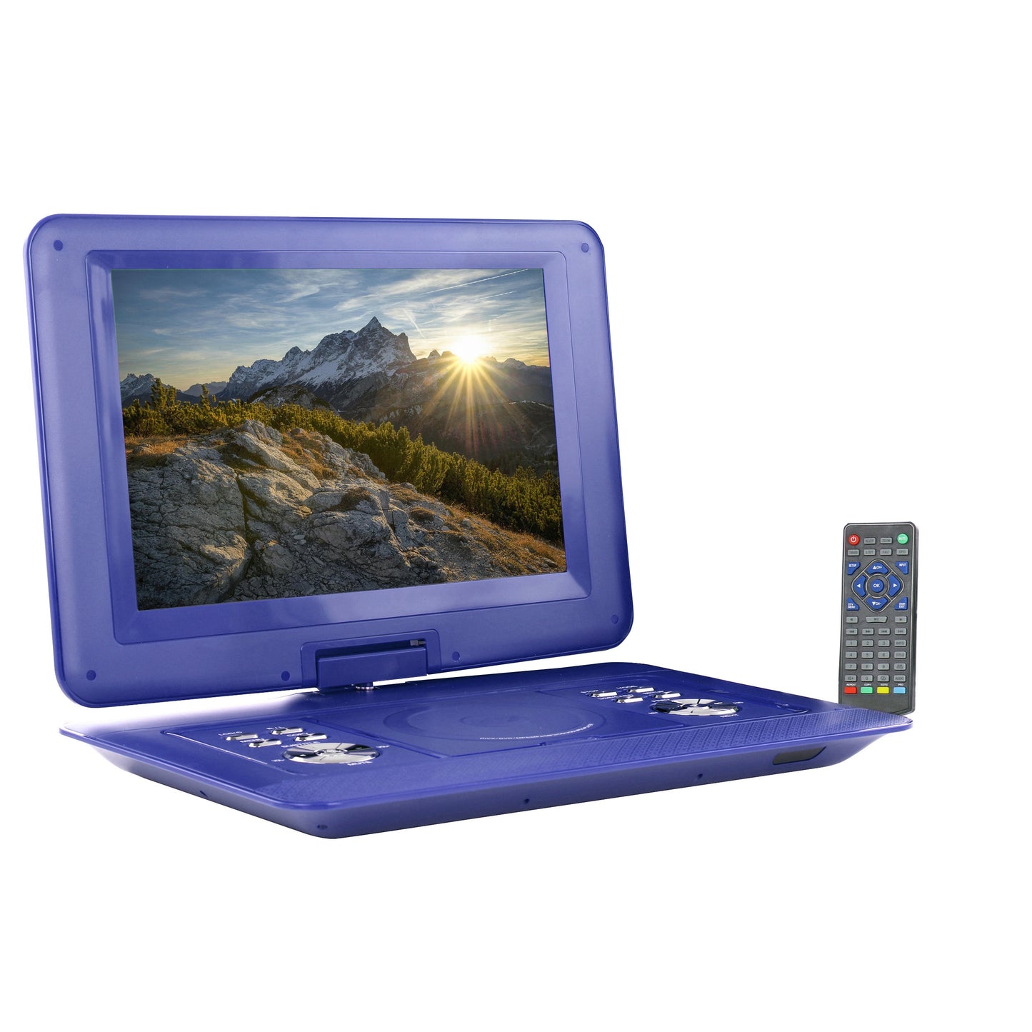 beFree Sound 14.1 Inch Portable DVD Player with Swivel TFT-LCD Screed USB,Sn anD,AV Inputs- Blue
