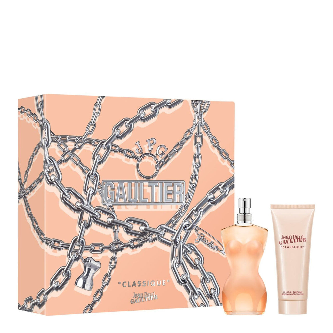 Jean paul gaultier classique 2 pcs set for women: 1.7 eau de toilette spray + 2.5 body lotion...
