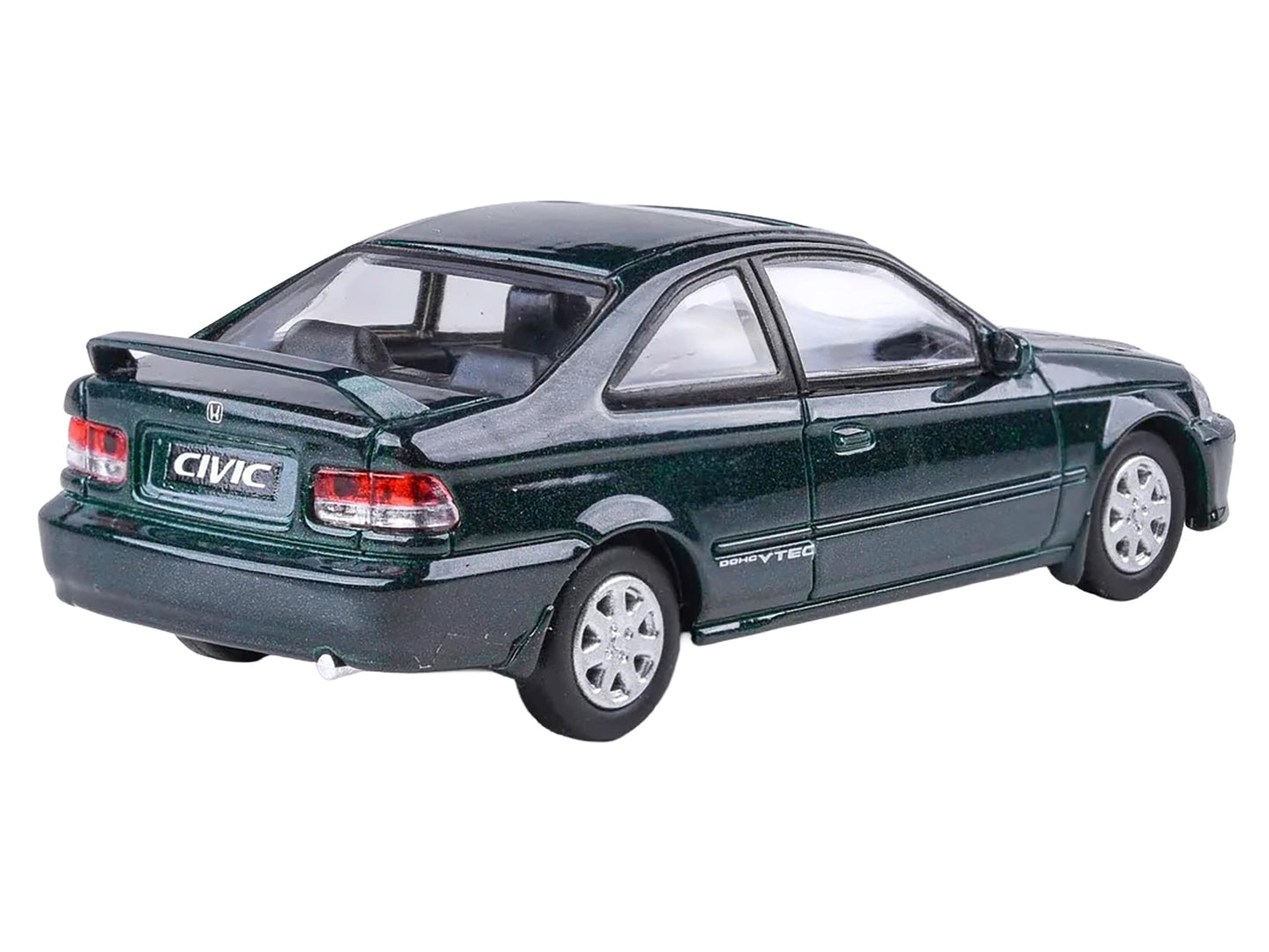 1999 Honda Civic Si EM1 Clover Green Pearl Metallic with Sunroof 1/64 Diecast Model Car by Paragon