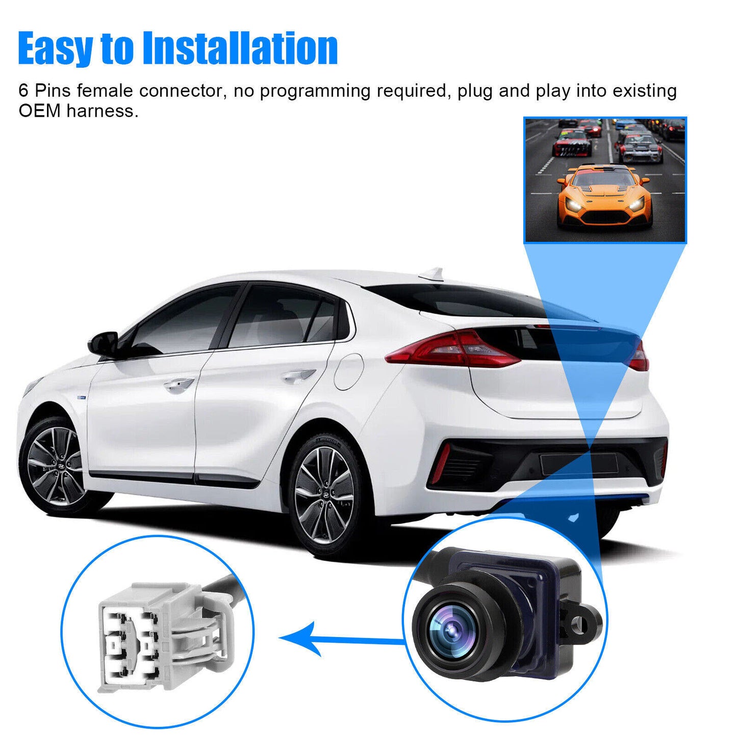 Car Rearview Backup Camera Pdc Parking Camcorder 56038990aa Parts for 2013-2016 Dodge Dart Black