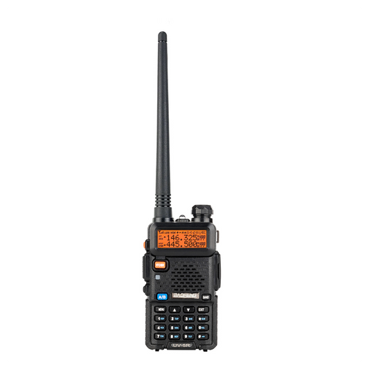 1.5" LCD 5W 144~148MHz / 420~450MHz Dual Band Walkie Talkie with 1-LED Flashlight (Black)