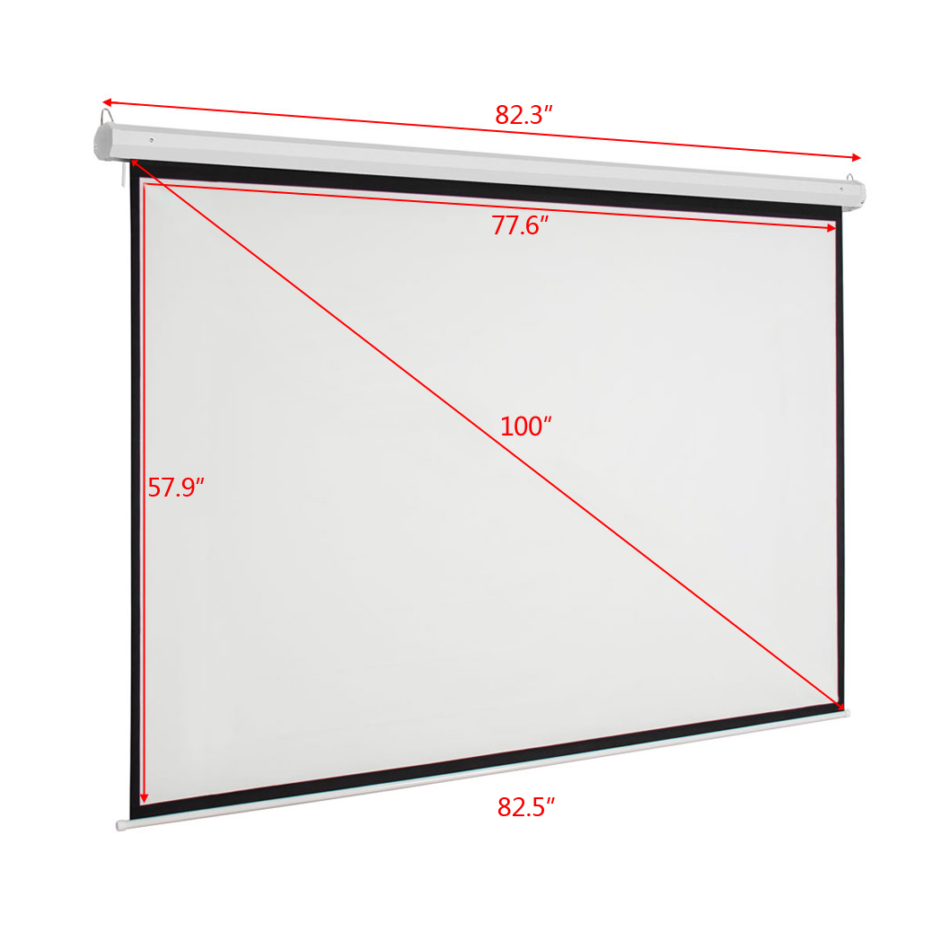 100 tums 4:3 manuell projektorduk matt vit