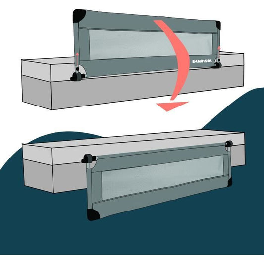 Bed rail - LOOPING - BL5003G - Folding - Grey