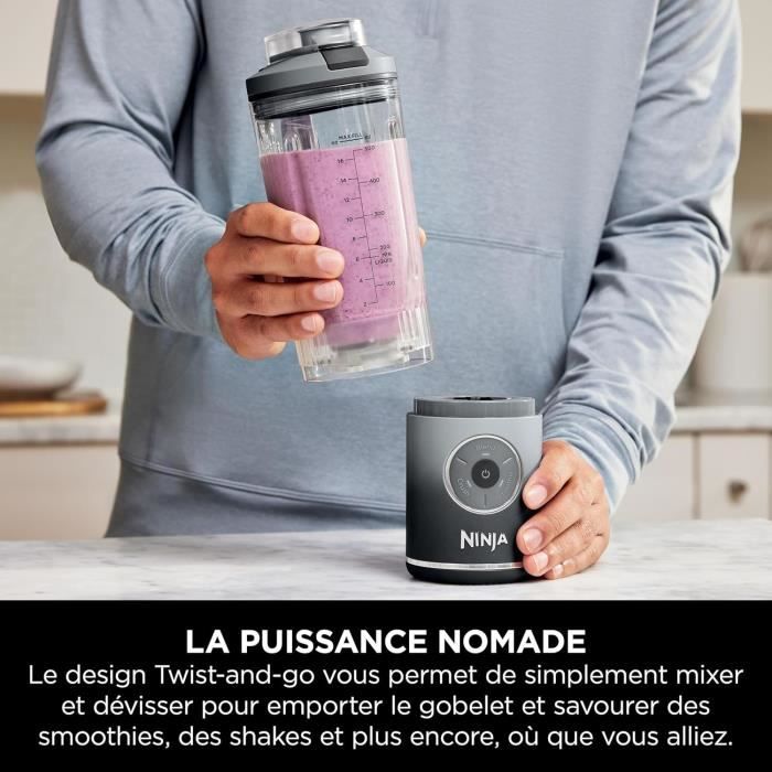 NINJA Blast Max Portable Blender - BC251EULD - 530 ml bowl - 2h battery life - cordless - BPA-free - gray