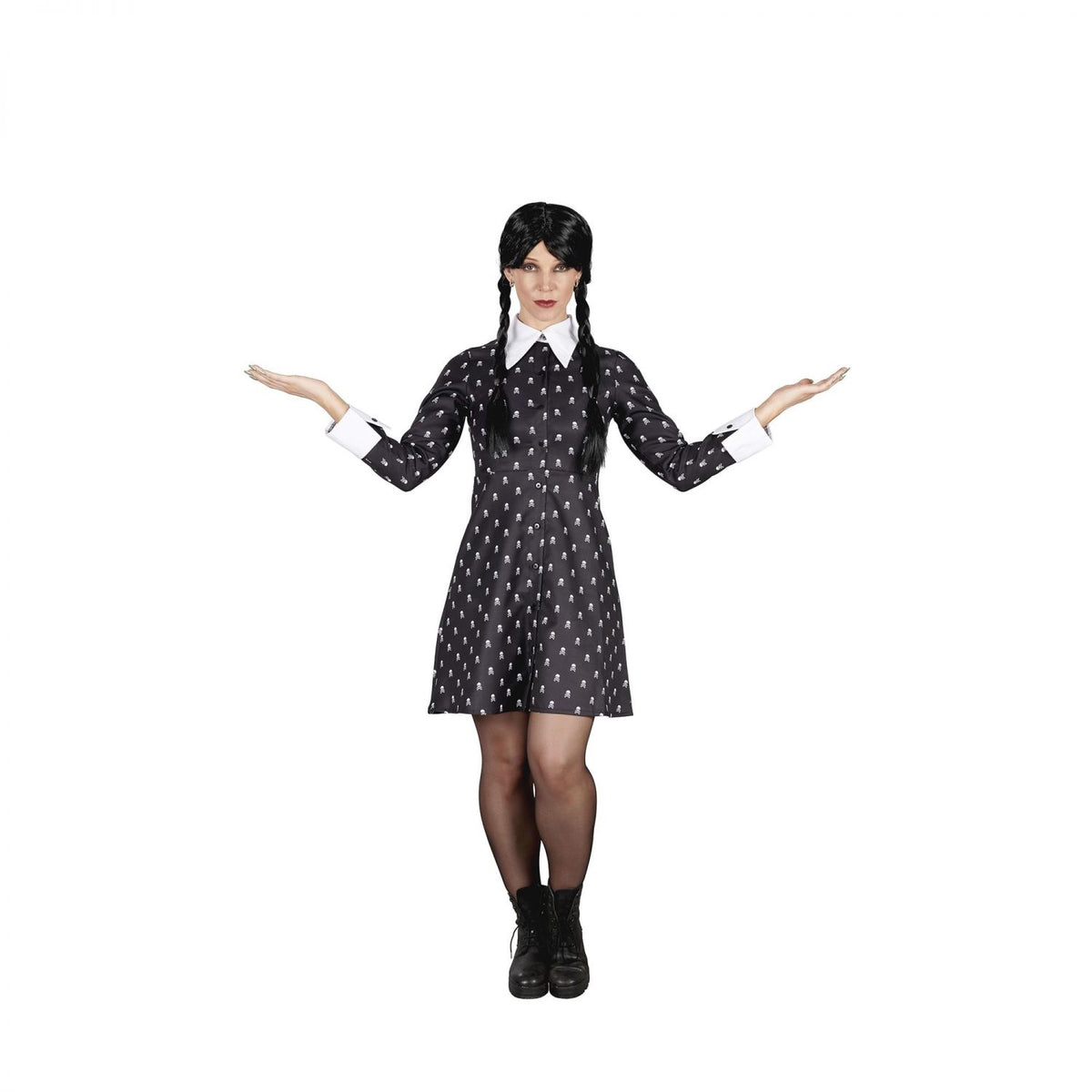 Gothic Girl Skull Dress Adult Costume | Medium