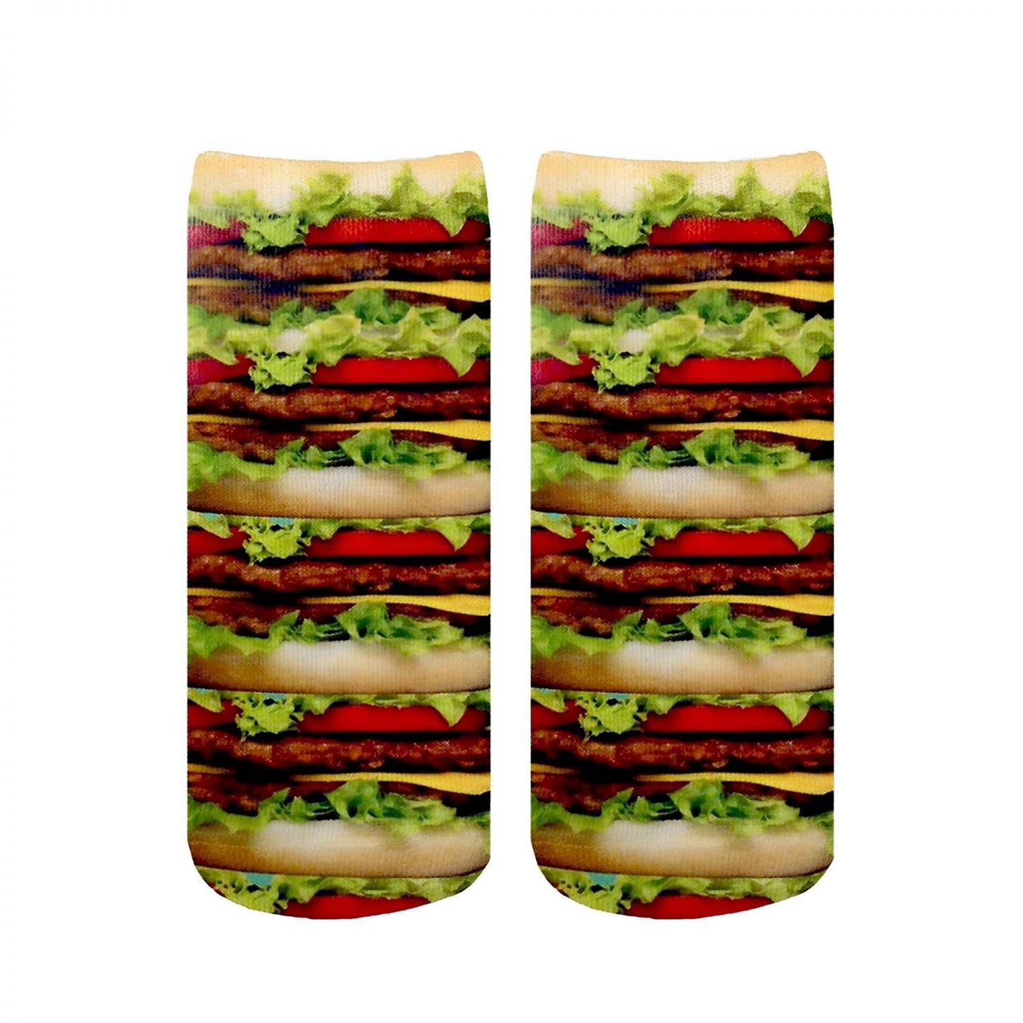 Stacked Hamburgers Photo Print Ankle Socks