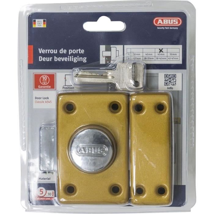 Lock - ABUS - CLK CB 45 B EK - Steel case, strike plate and bolt - Brass cylinder - Finished with screws