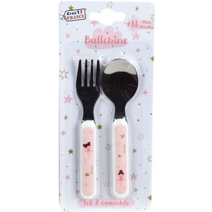 BALLERINA - Children's tableware set with glass, deep plate, flat plate, cutlery, water bottle and snack box