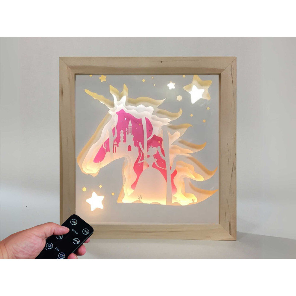 Unicorn wood lamp