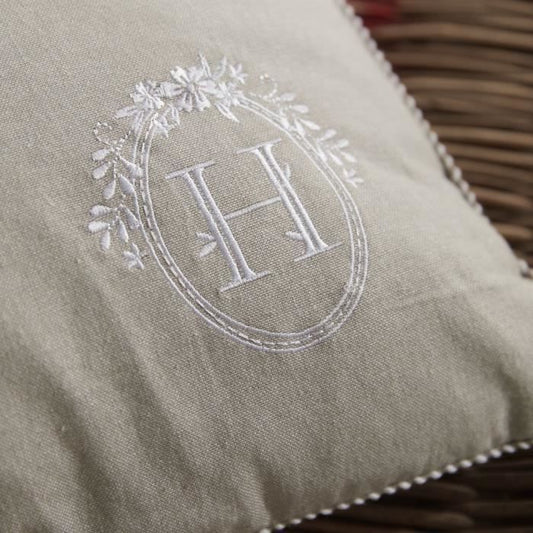 Cushion - TODAY - CHARME - Chambray x Petite broderie Berenice - 40 x 40 cm