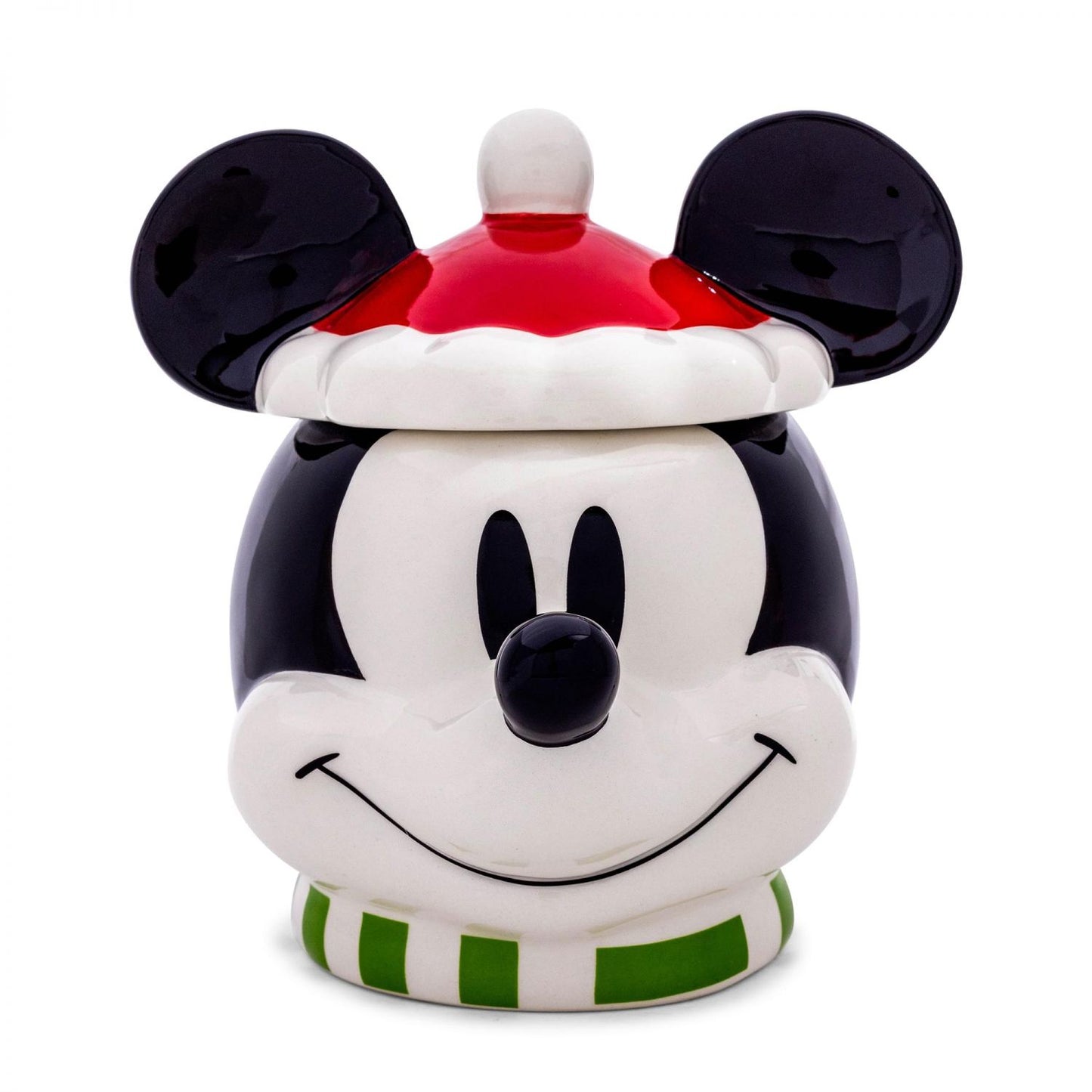 Disney Santa Mickey Mouse 6-inch Sculpted Ceramic Snack Jar