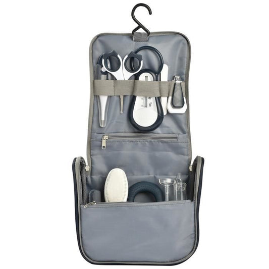 BEABA, Travel toiletry bag, 9 accessories, night blue