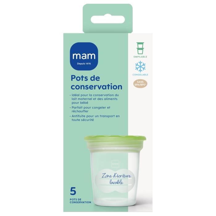 MAM Storage Pots 120ml - Pack of 5 - Transparent