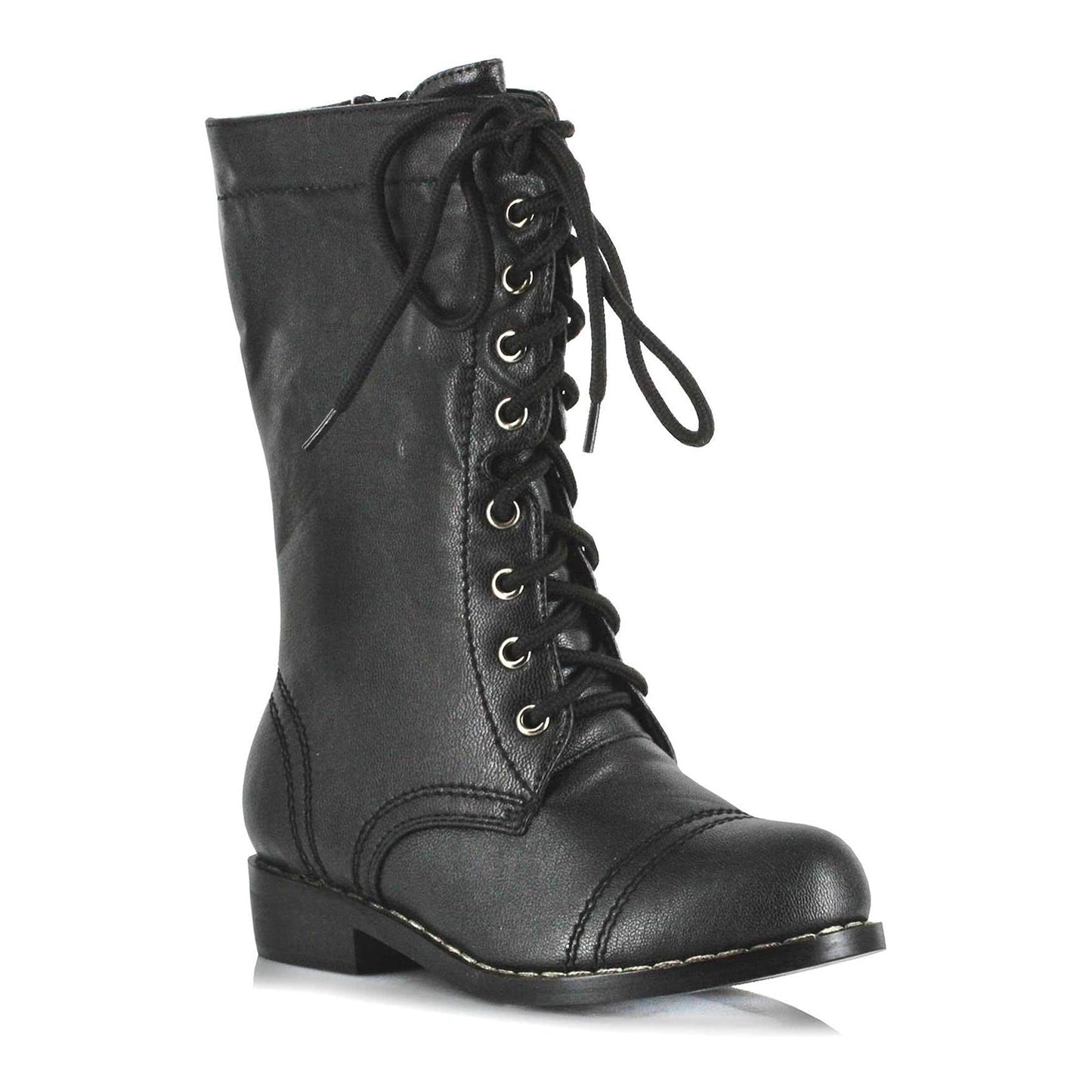 1 Inch Black Costume Combat Boots | Child Medium