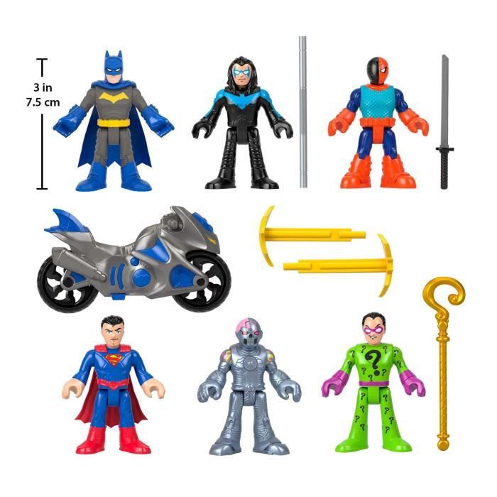 Imaginext-DC Super Friends-Deluxe Figure Set with 9 Elements - Imaginext - HXF94